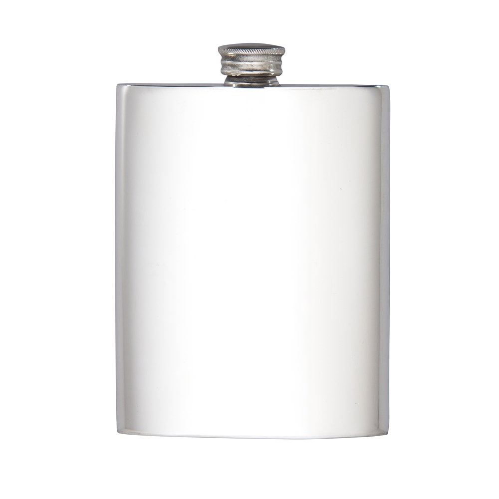 6oz Plain Pewter Kidney Hip Flask