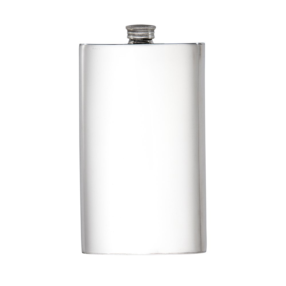 8oz Plain Pewter Kidney Hip Flask