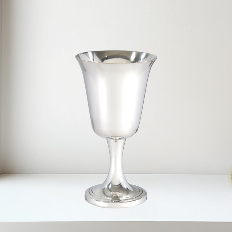 Large Pewter Bell Goblet