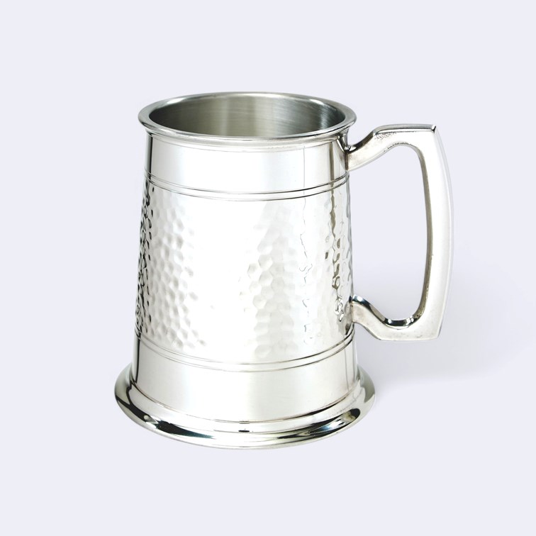 Half Hammered One Pint Pewter Tankard Half Hammered One Pint Pewter Tankard
