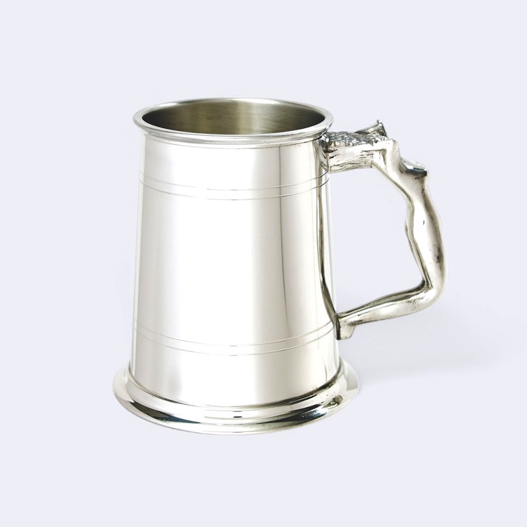 Nymph Handle One Pint Pewter Tankard Nymph Handle One Pint Pewter Tankard