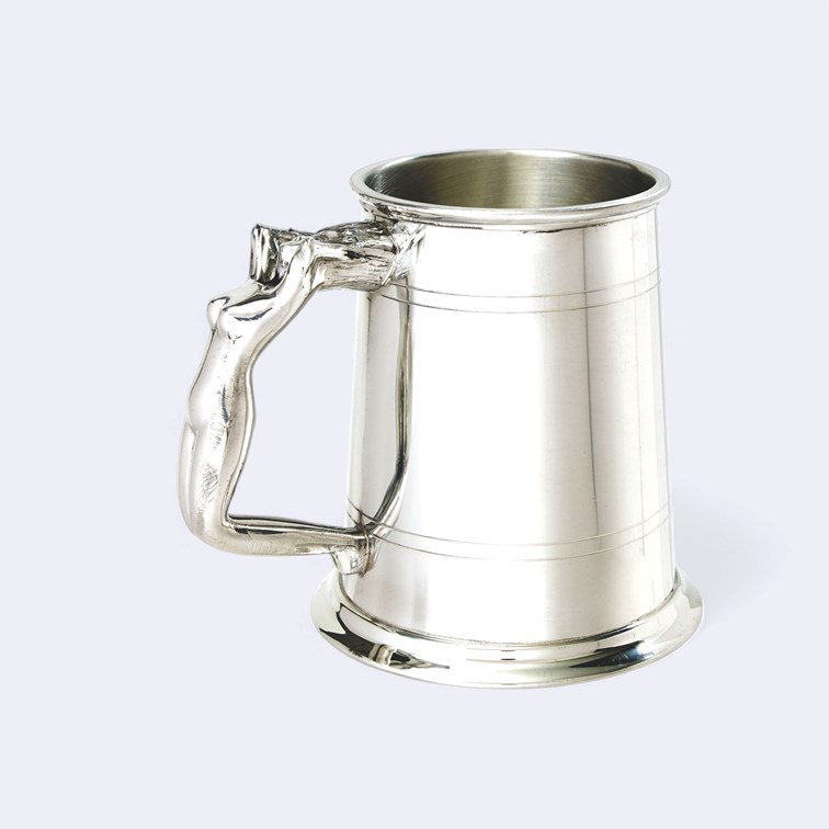 Nymph Handle One Pint Pewter Tankard Nymph Handle One Pint Pewter Tankard