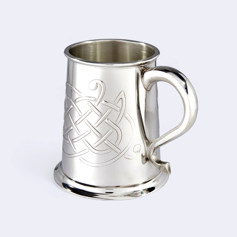 Jura Celtic Embossed One Pint Pewter Tankard Jura Celtic Embossed One Pint Pewter Tankard