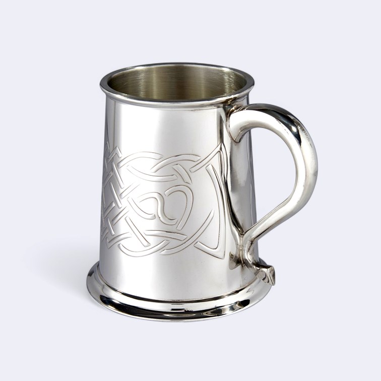 Islay Celtic Embossed One Pint Pewter Tankard
