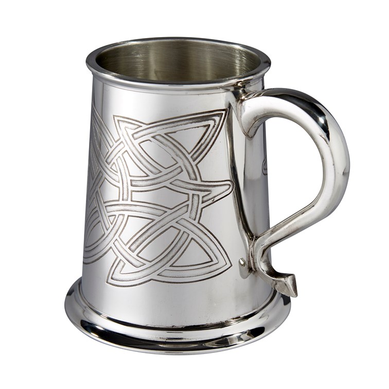 Skye Celtic Embossed One Pint Pewter Tankard Skye Celtic Embossed One Pint Pewter Tankard