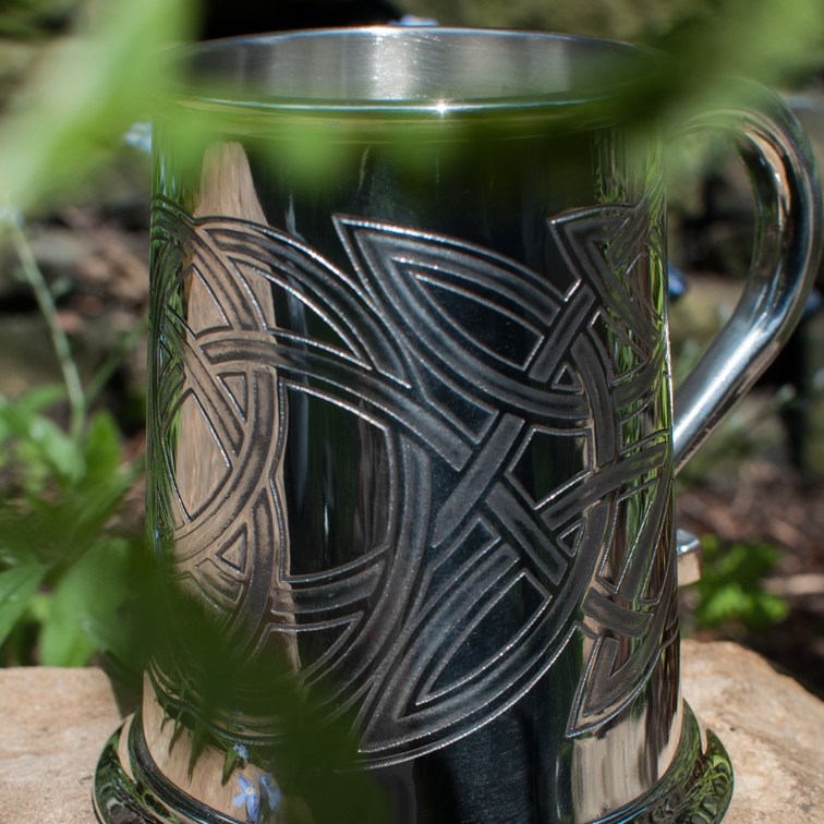 Skye Celtic Embossed One Pint Pewter Tankard Skye Celtic Embossed One Pint Pewter Tankard