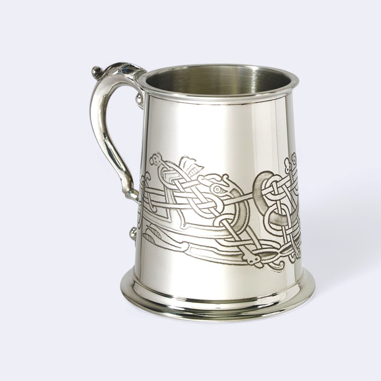 Celtic Birds One Pint Pewter Tankard