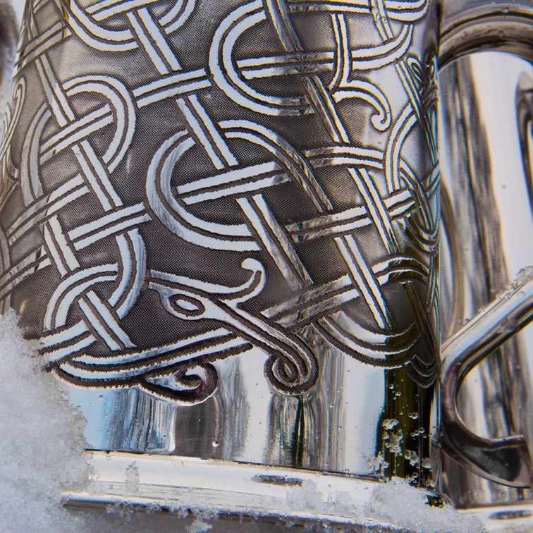 Celtic Pattern Pewter One Pint Tankard