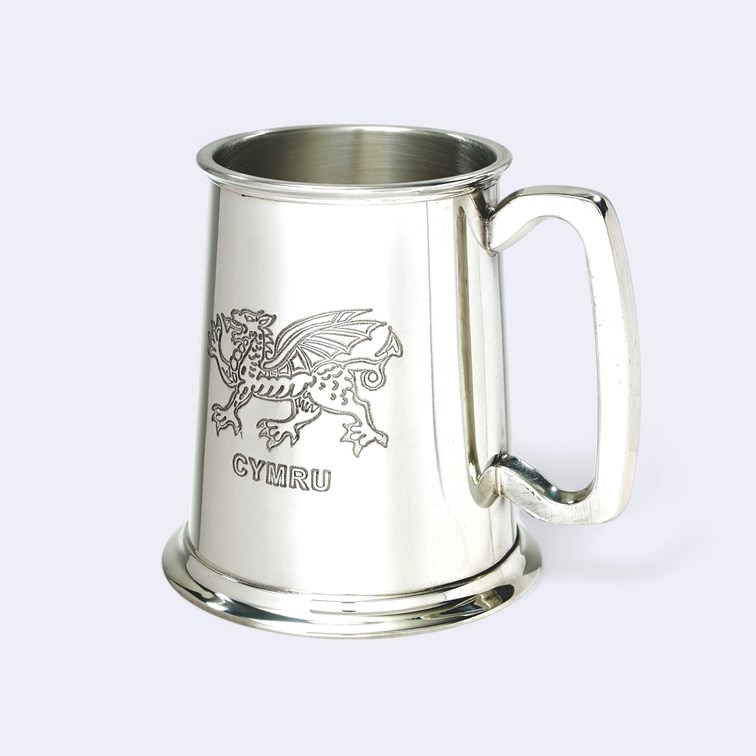 Welsh Dragon One Pint Pewter Tankard Welsh Dragon One Pint Pewter Tankard