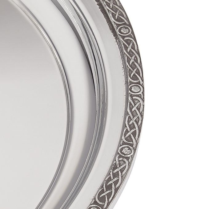 Large Celtic Rim Pewter Tray