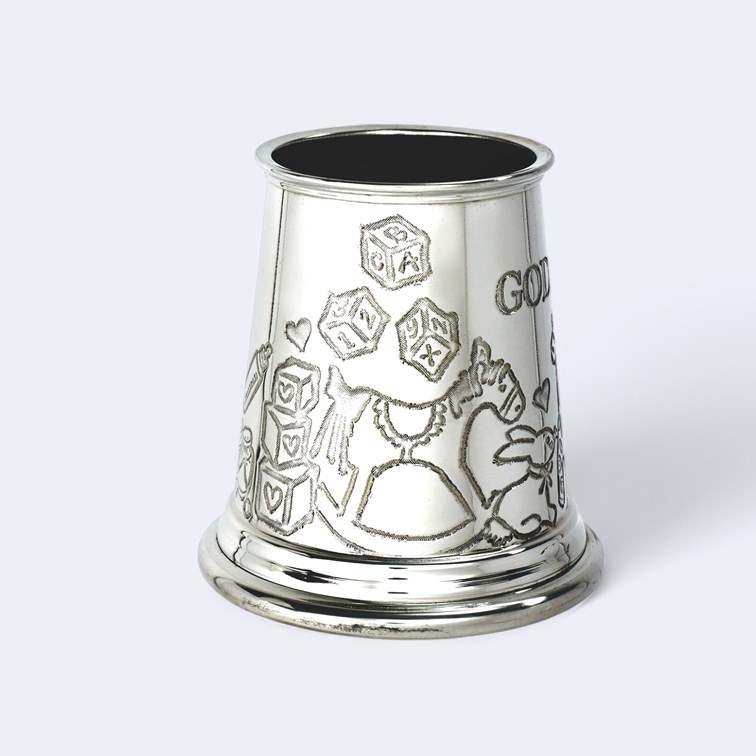 God Child Quarter Pint Pewter Baby Mug God Child Quarter Pint Pewter Baby Mug