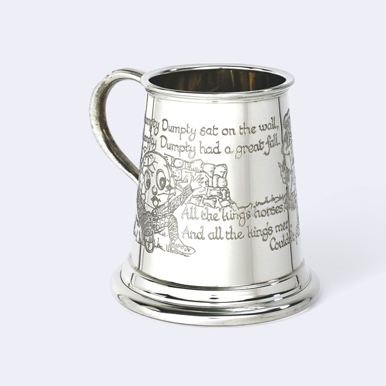 Humpty Dumpty Quarter Pint Pewter Baby Mug