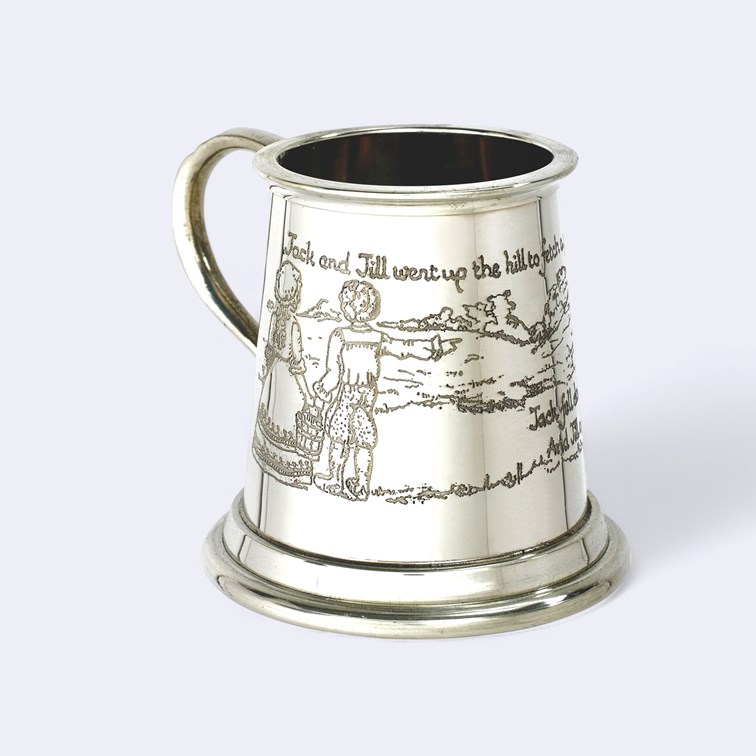 Jack And Jill Pewter Baby Quarter Pint Mug