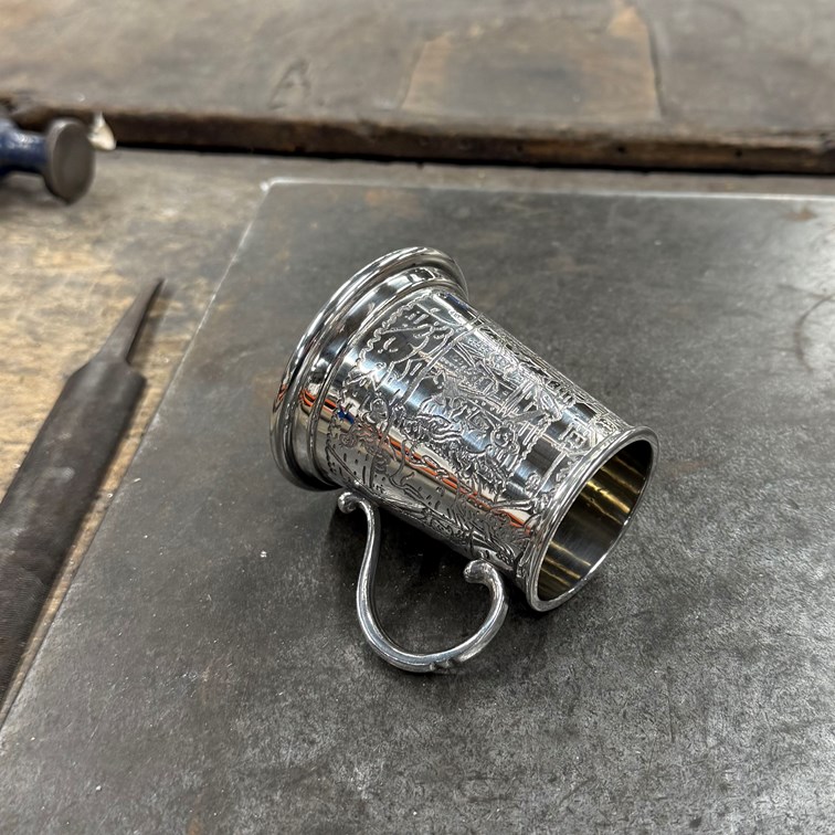 Noahs Ark Quarter Pint Pewter Baby Mug Noahs Ark Quarter Pint Pewter Baby Mug