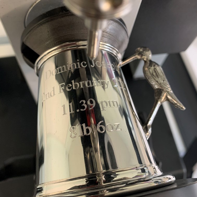 Stork Handle Pewter Quarter Pint Baby Mug Stork Handle Pewter Quarter Pint Baby Mug