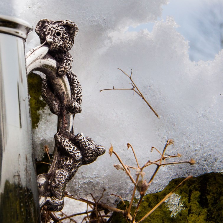 Teddy Bear Handle Pewter Quarter Pint Baby Mug