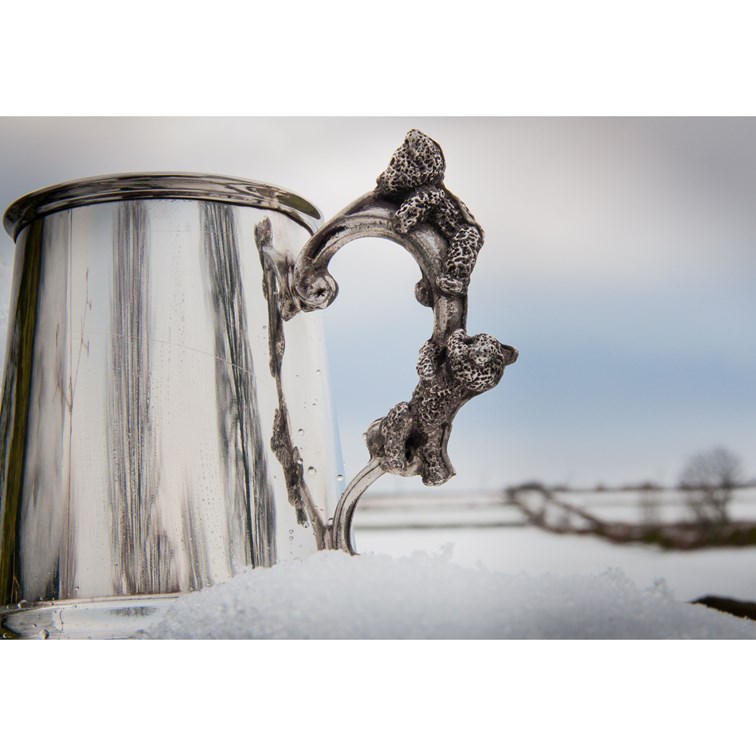 Teddy Bear Handle Pewter Quarter Pint Baby Mug