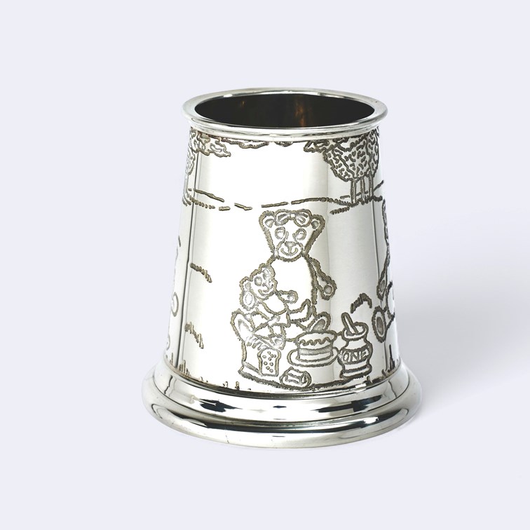 Teddy Bears Picnic Pewter Quarter Pint Baby Mug