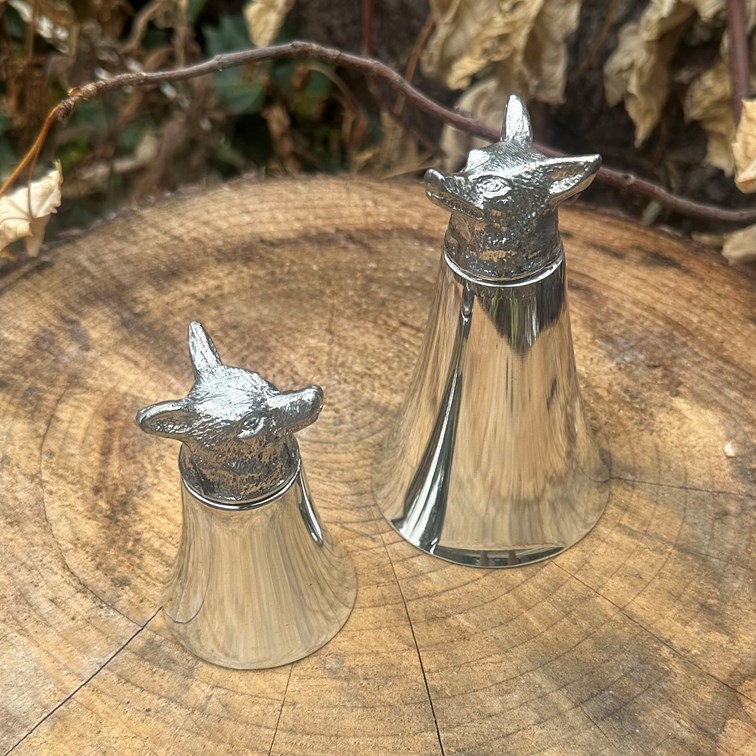 3oz Fox Head Pewter Jigger Cup 3oz Fox Head Pewter Jigger Cup