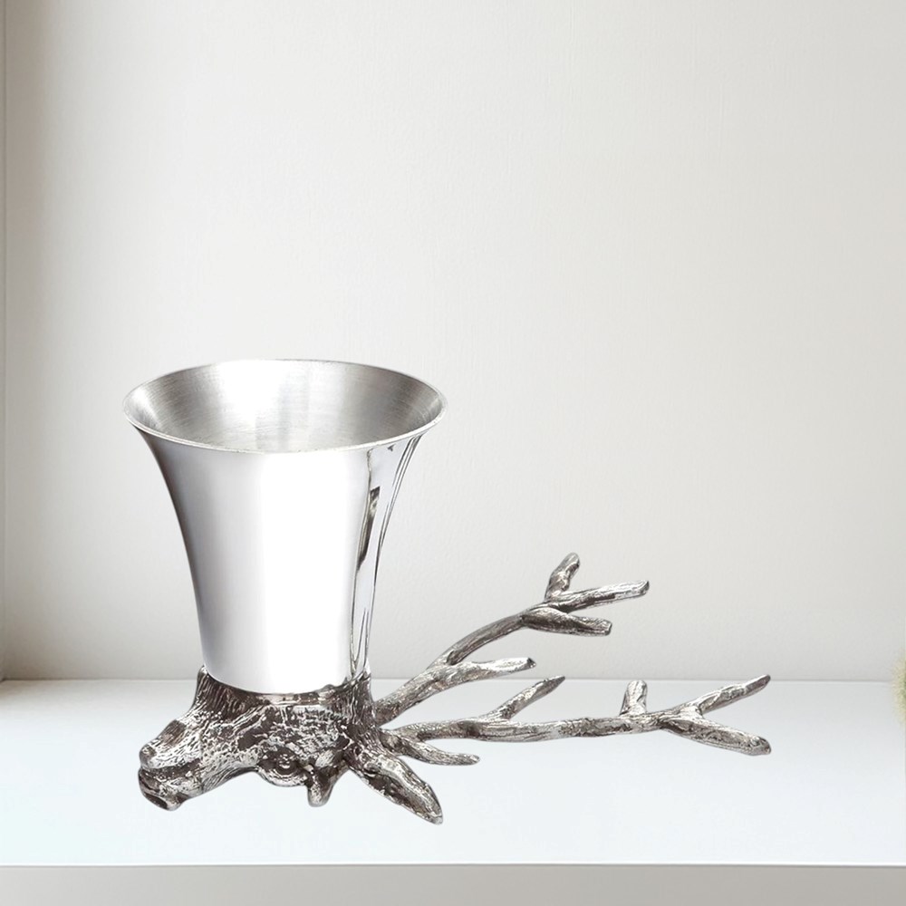 3oz Stag Head Pewter Jigger Cup 3oz Stag Head Pewter Jigger Cup