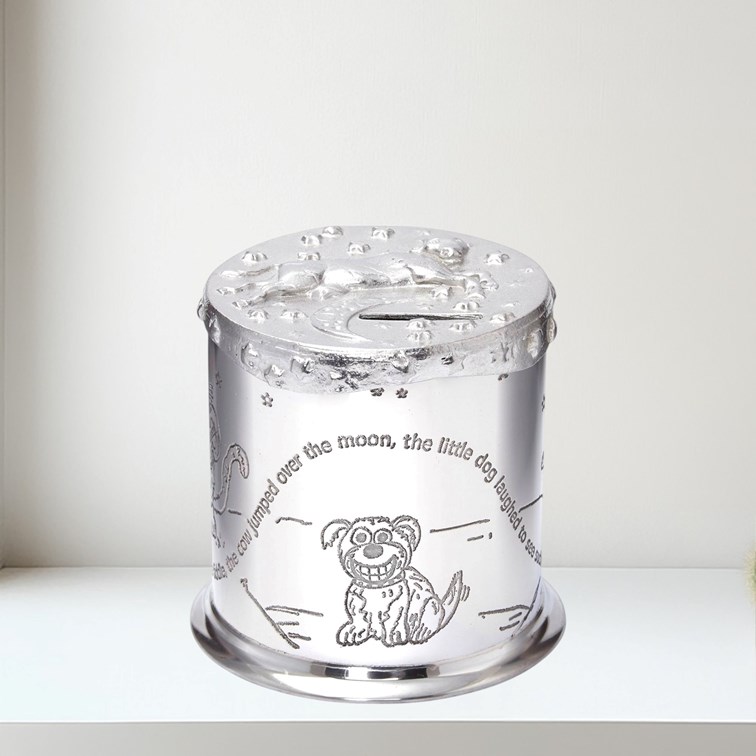 Cow Over The Moon Pewter Money Box Cow Over The Moon Pewter Money Box