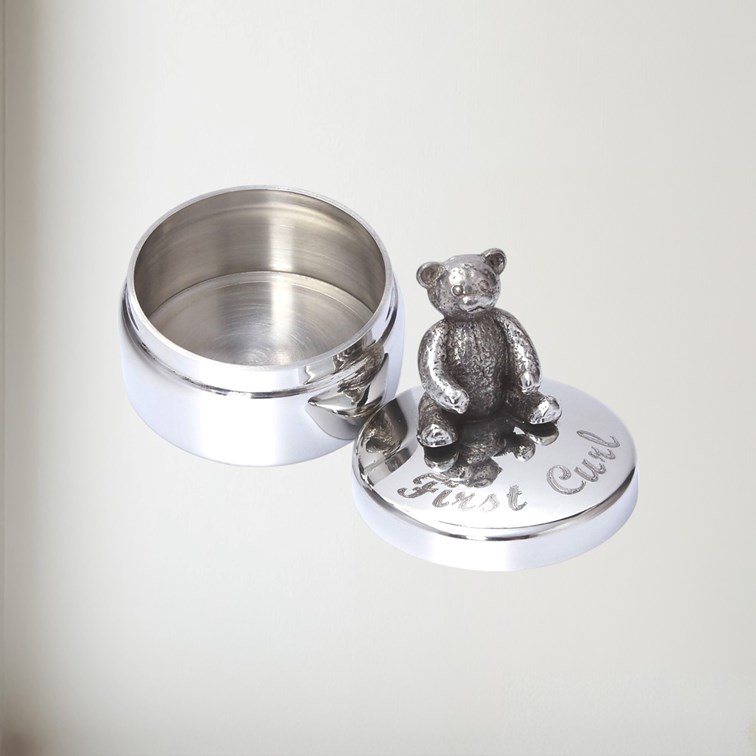 First Curl Teddy Pewter Trinket Box First Curl Teddy Pewter Trinket Box