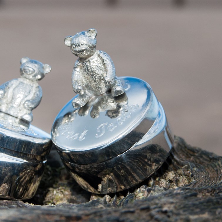 First Tooth Teddy Pewter Trinket Box First Tooth Teddy Pewter Trinket Box