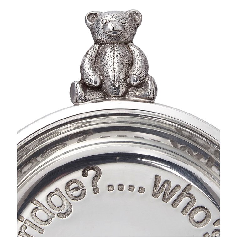Pewter Teddy bear "Whos Been Eating All My Porridge" Porringer