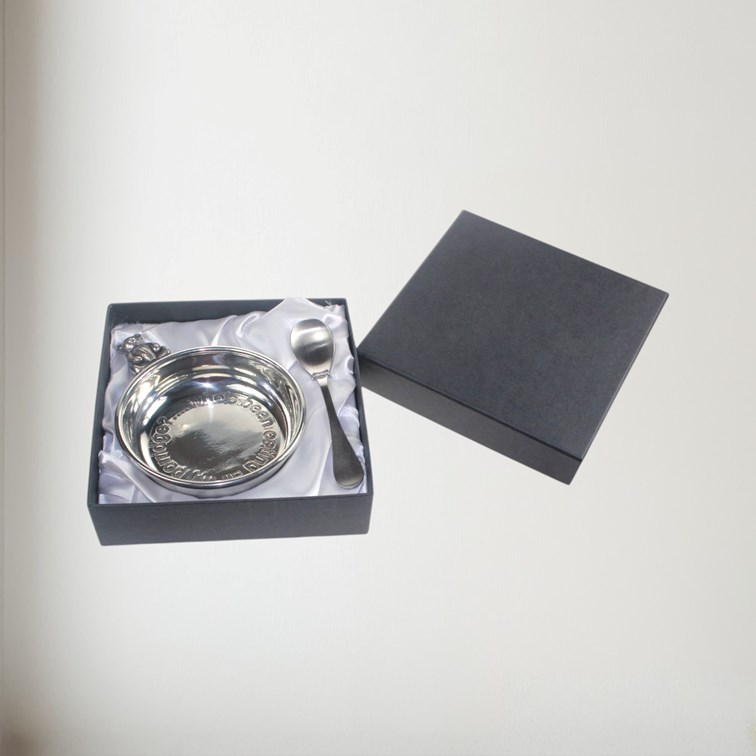 Pewter Teddy bear "Whos Been Eating All My Porridge" Porringer