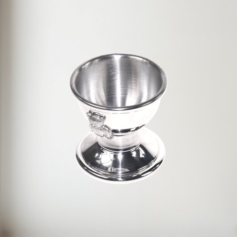 Teddy Pewter Egg Cup And Spoon