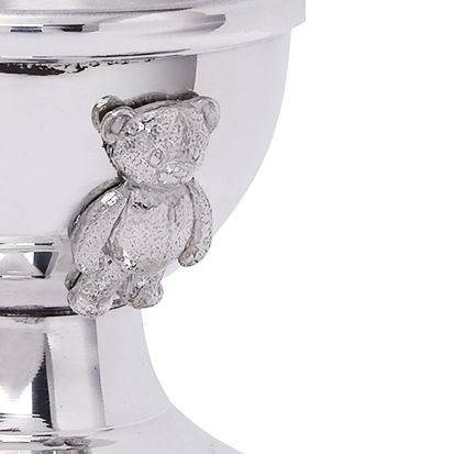 Teddy Pewter Egg Cup And Spoon