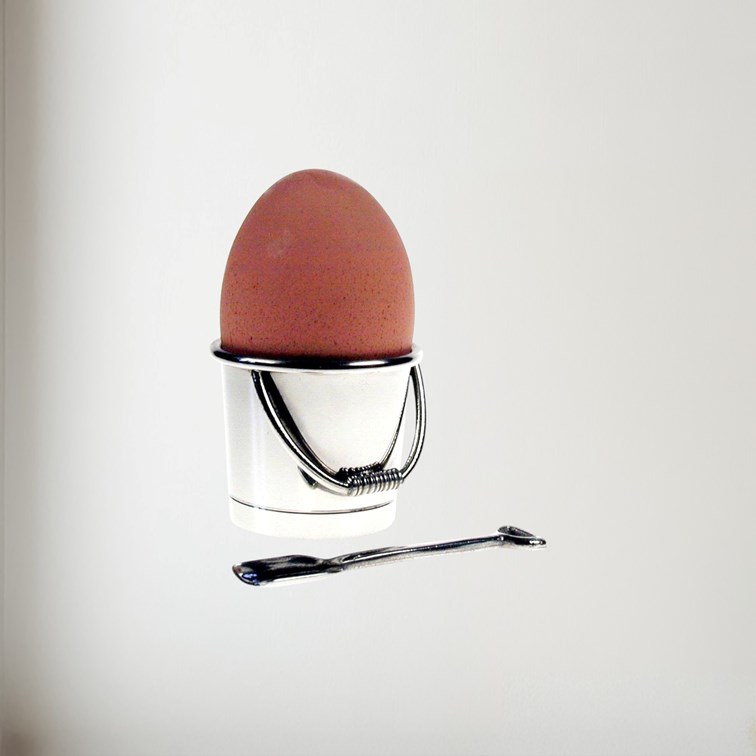 Bucket And Spade Pewter Egg Cup & Spoon
