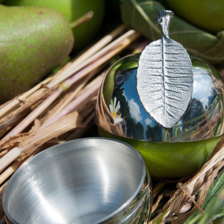Apple Pewter Trinket Box
