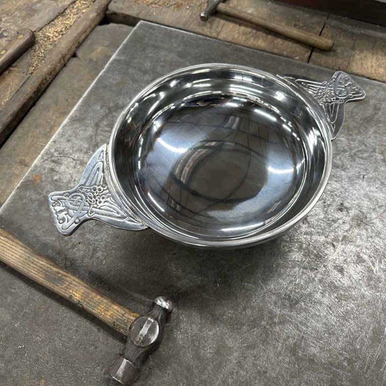 Eight Inch Pewter Quaich