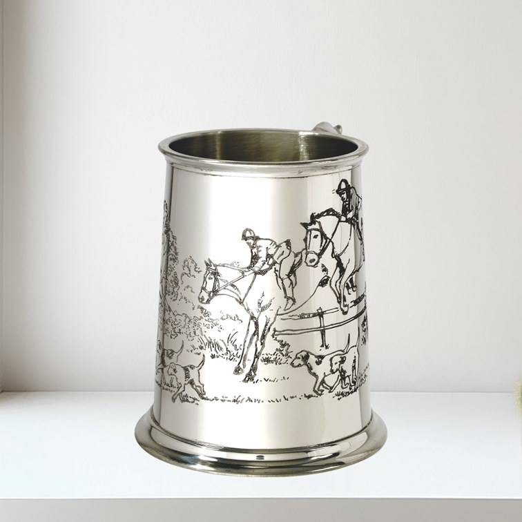 Hunting Scene One Pint Pewter Tankard Hunting Scene One Pint Pewter Tankard