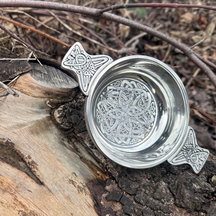 Large Celtic Circle Pewter Quaich Large Celtic Circle Pewter Quaich