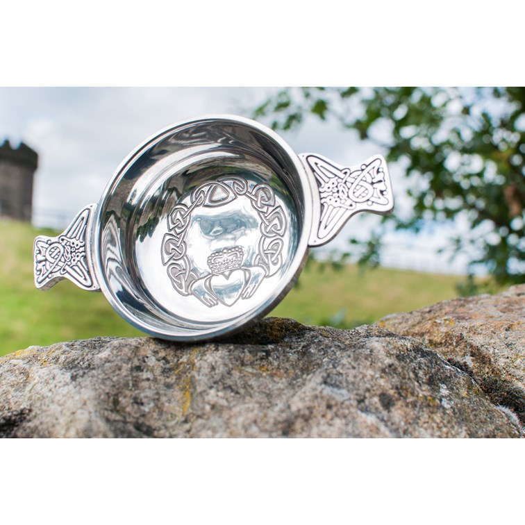 Large Claddagh Pewter Quaich