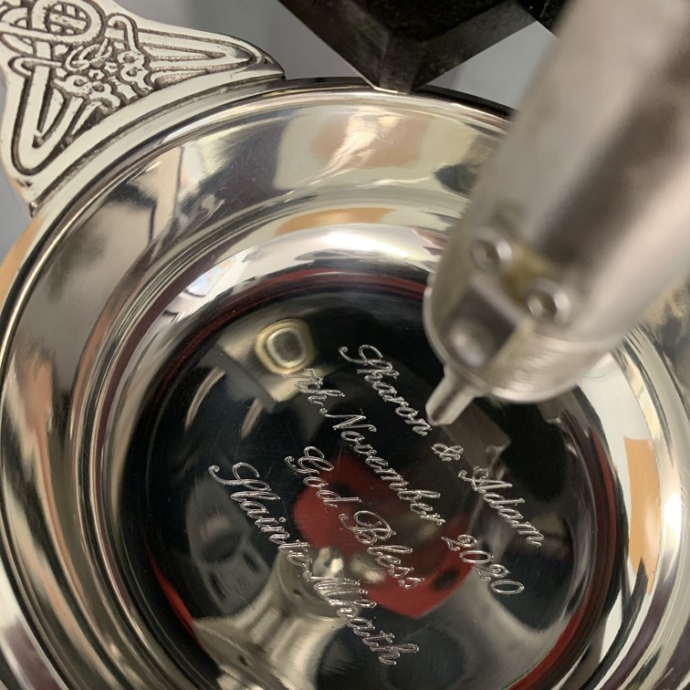 Large Celtic Band Pewter Quaich