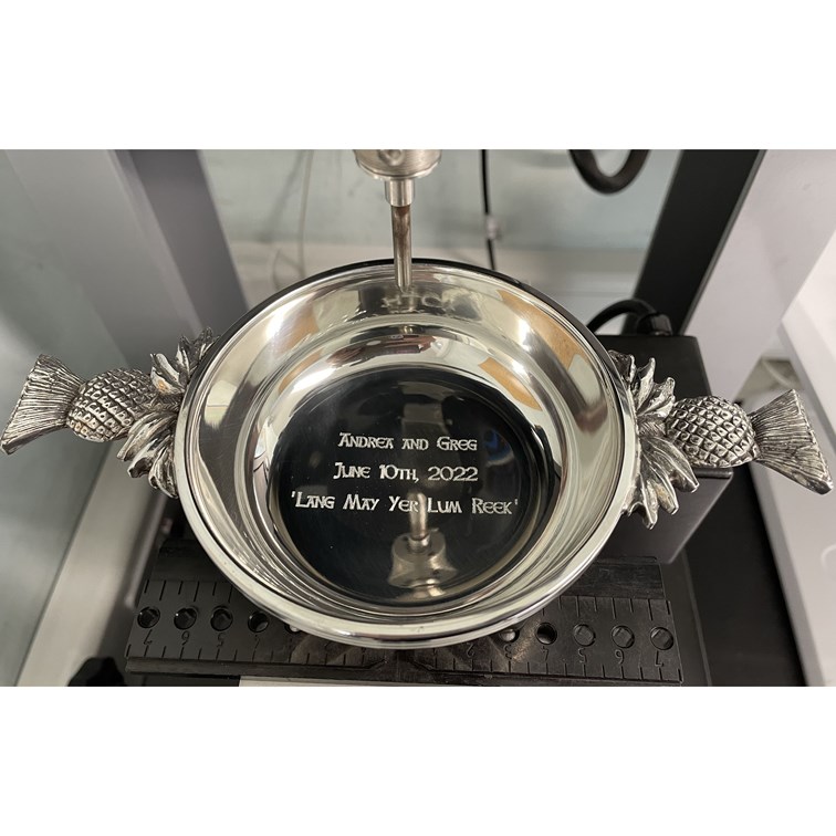 Large Thistle Handle Pewter Quaich