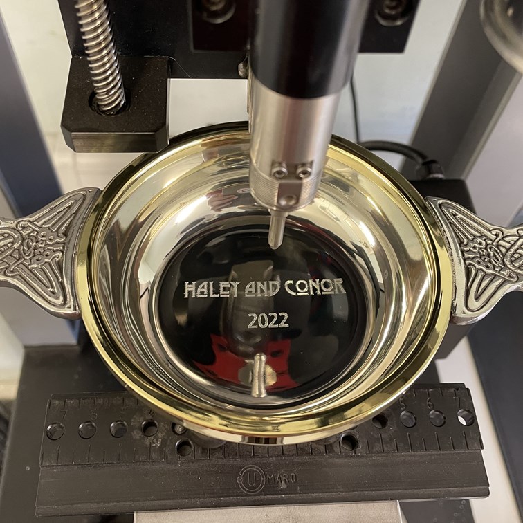 Large Brass Rim Pewter Quaich