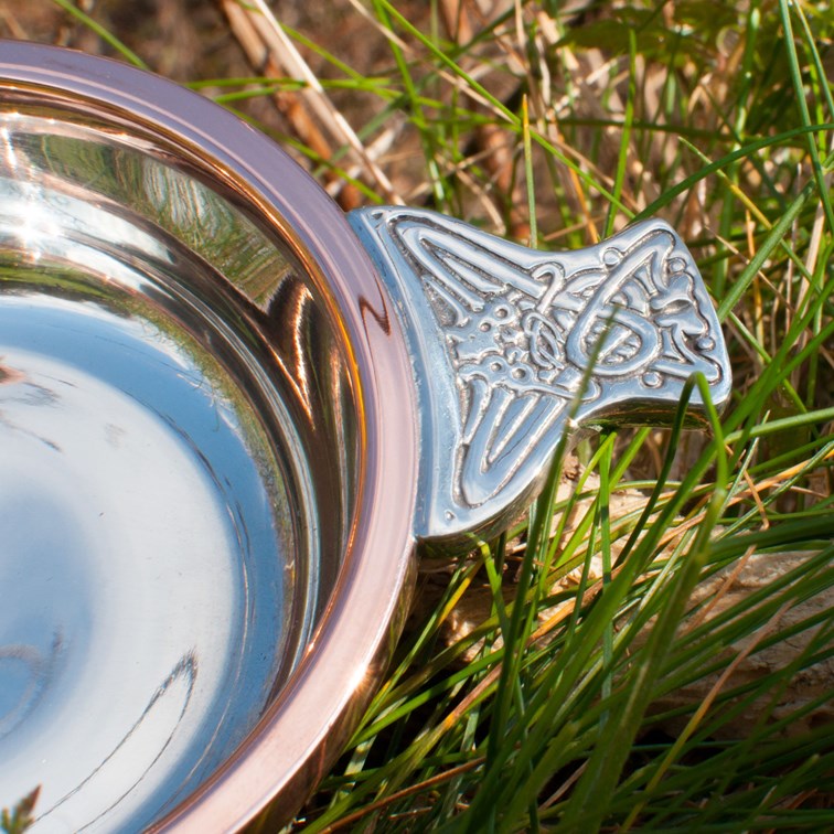Large Copper Rim Pewter Quaich Large Copper Rim Pewter Quaich