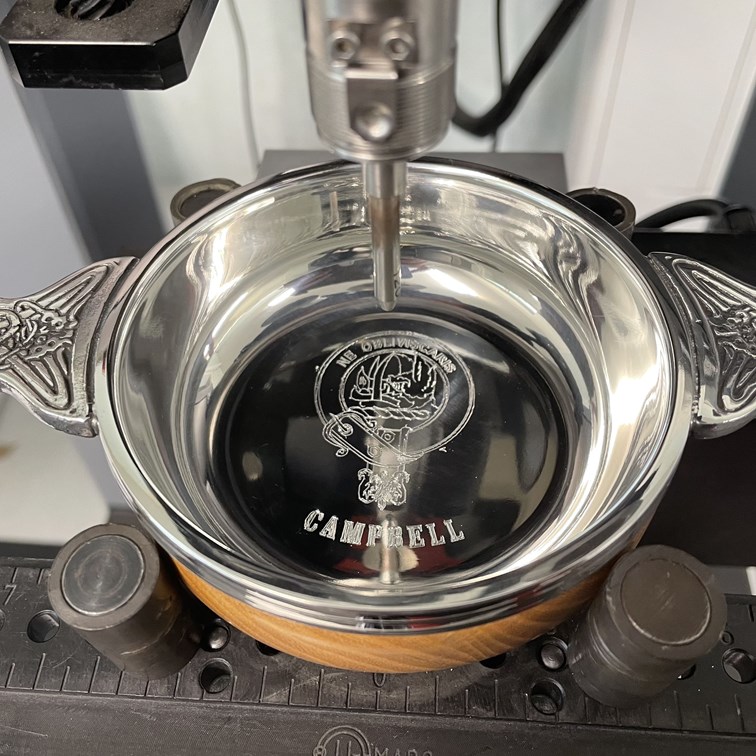 Large Wood And Pewter Quaich