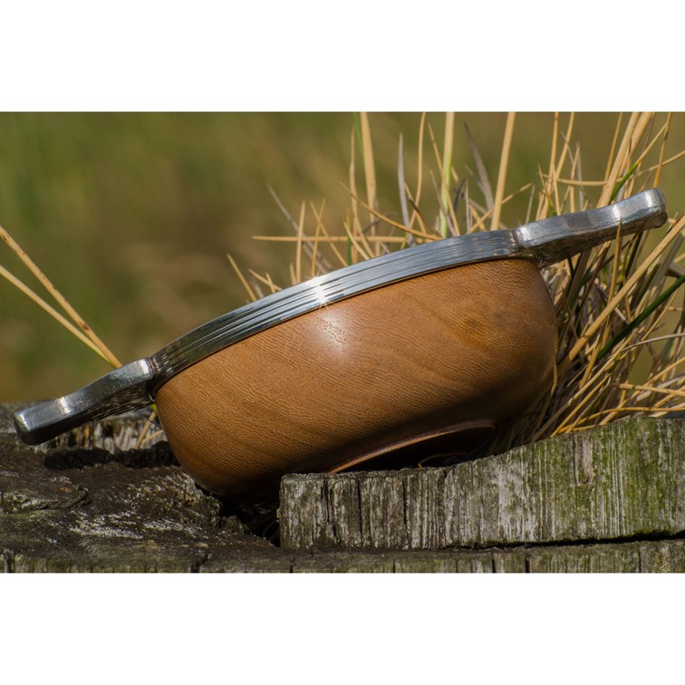 Large Wood And Pewter Quaich
