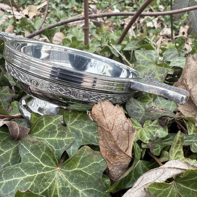 Medium Celtic Band Pewter Quaich Medium Celtic Band Pewter Quaich