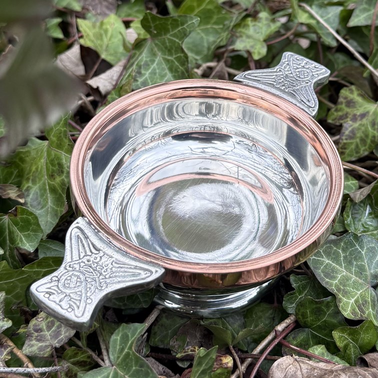 Medium Copper Rim Pewter Quaich Medium Copper Rim Pewter Quaich