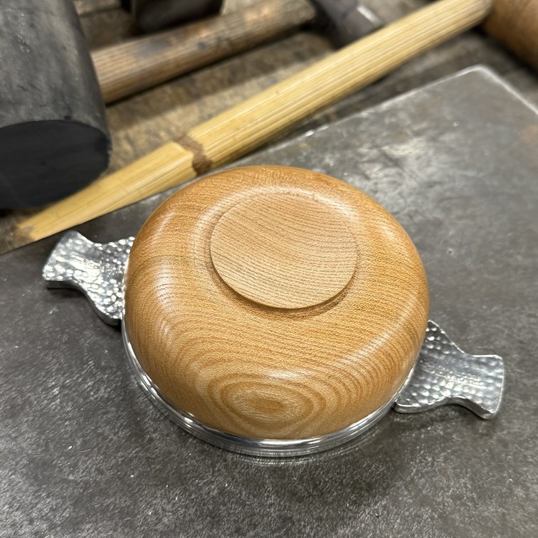 Medium Wood And Pewter Quaich