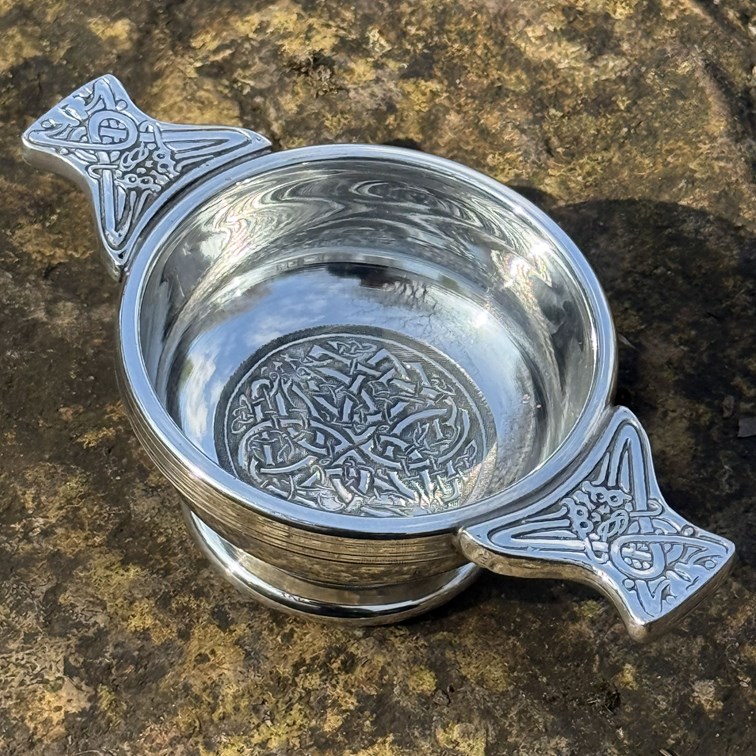 Small Celtic Circle Pewter Quaich Small Celtic Circle Pewter Quaich