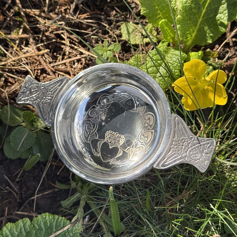 Small Claddagh Pewter Quaich Small Claddagh Pewter Quaich