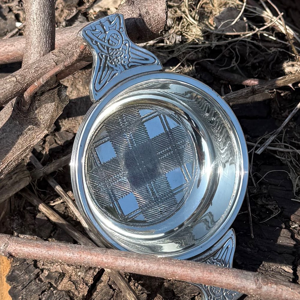 Standard Tartan Pewter Quaich Standard Tartan Pewter Quaich