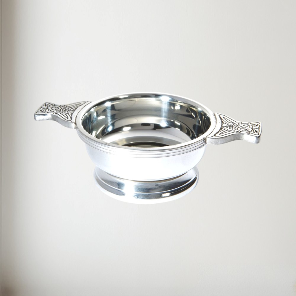 Standard Glass Base Pewter Quaich Standard Glass Base Pewter Quaich